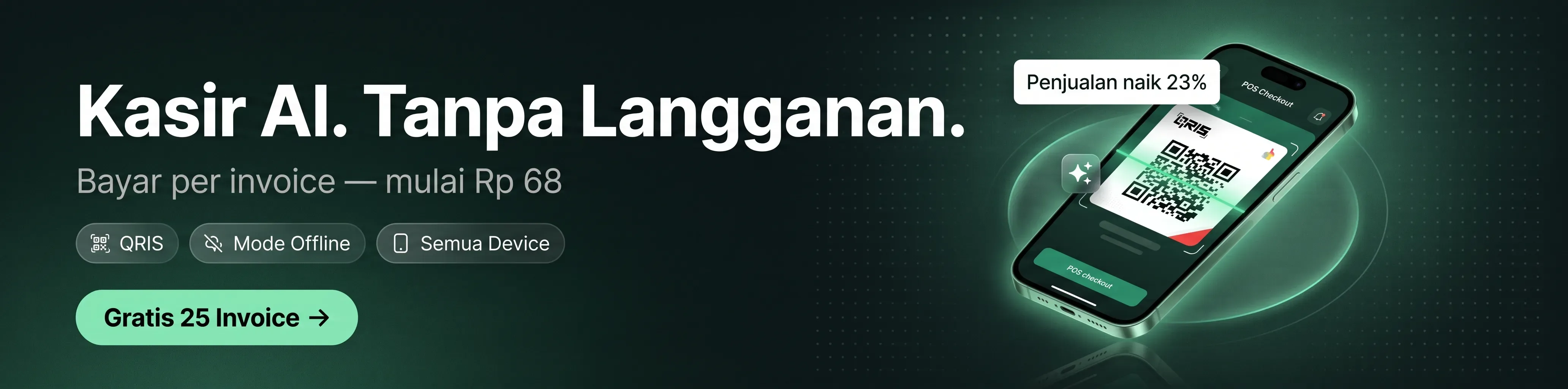 Kasir AI. Tanpa Langganan.