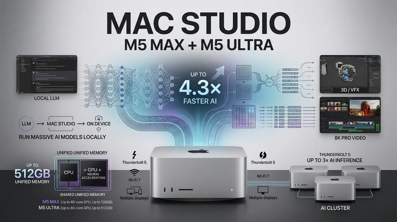 Apple Menggila! Mac Studio M5 Ultra Tembus 512GB RAM, Solusi "Ternak" LLM Lokal
