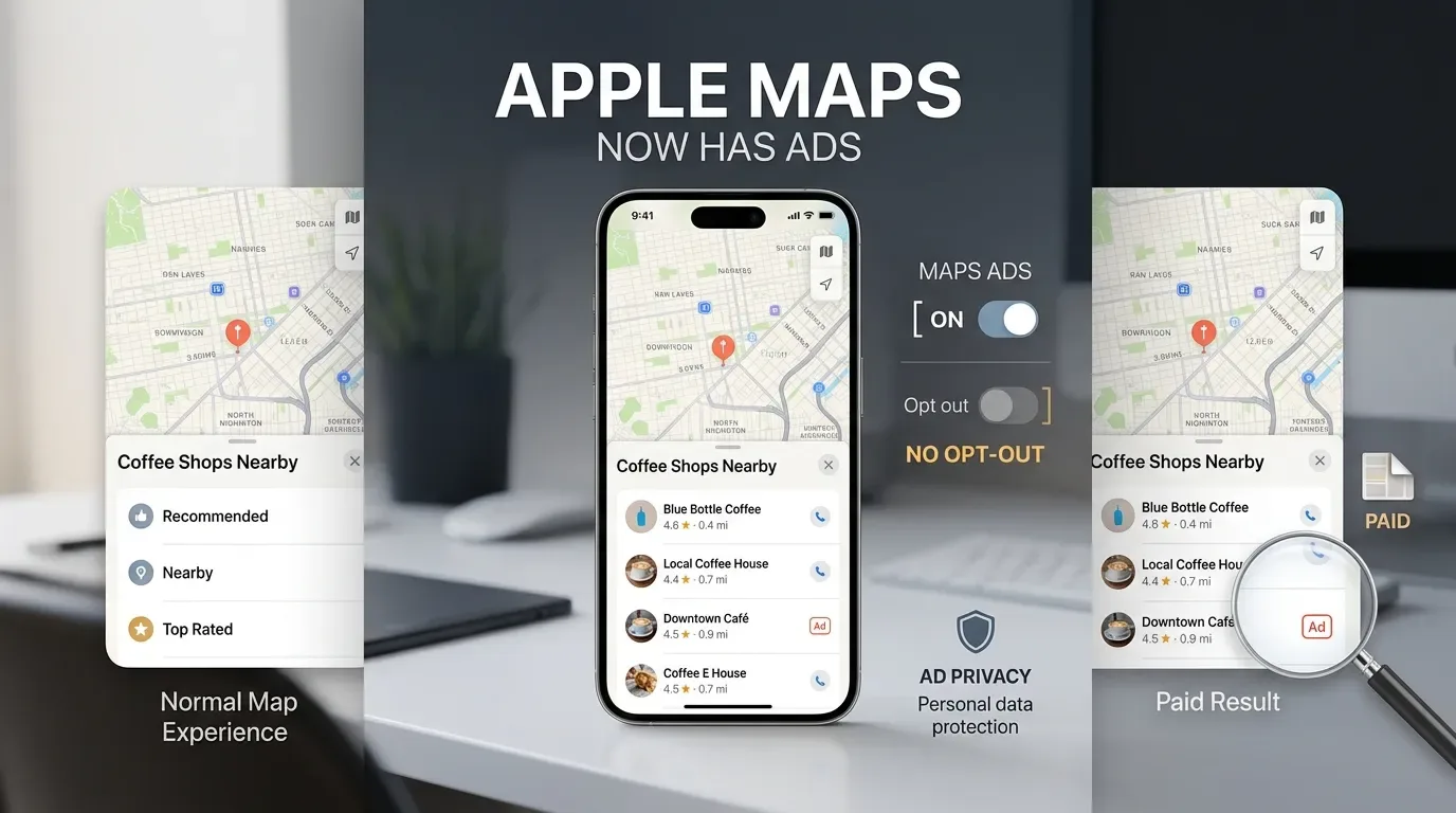Runtuhnya "Tembok Suci" Apple: Maps Kini Disusupi Iklan Tanpa Tombol Off!