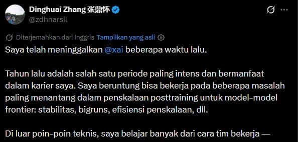Otak di Balik Grok 4.5 Cabut! xAI Kehilangan Pakar Reinforcement Learning